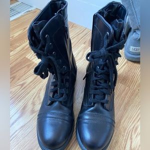 Black combat boots